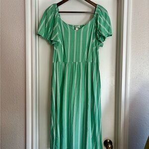 Ava & Viv Mint Green Striped Midi Dress